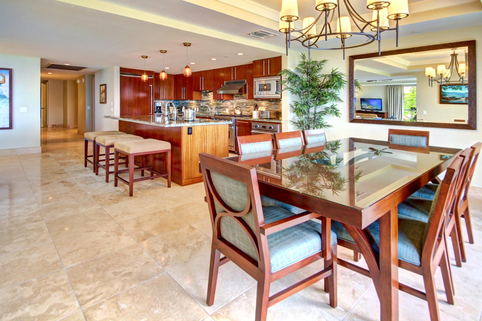 Large formal dining room for large family and friends. 