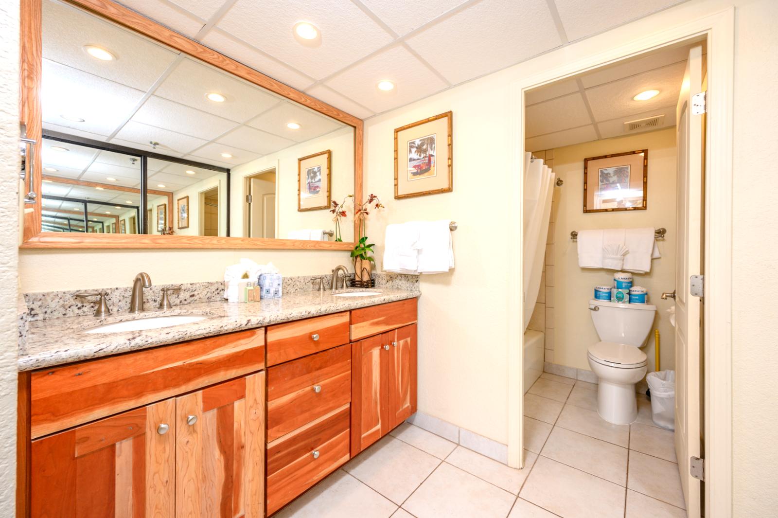 Master bathroom with double vanity 
