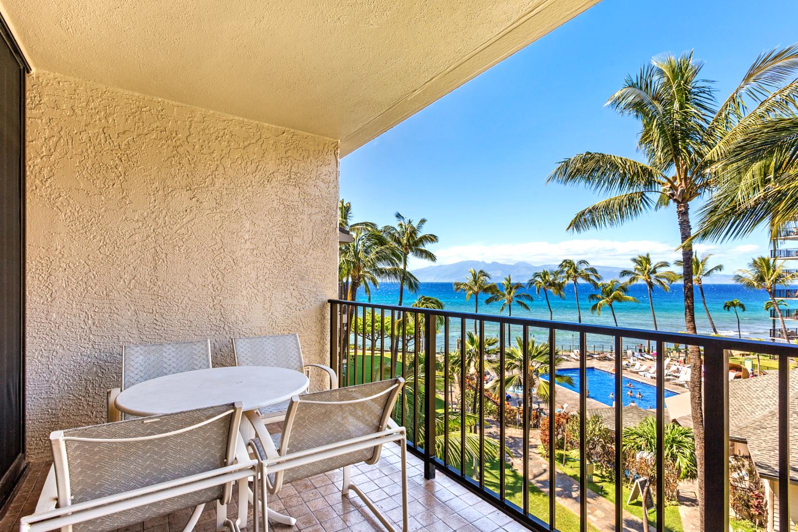 Welcome to this island oasis and views of Molokai and the oversized resort grounds