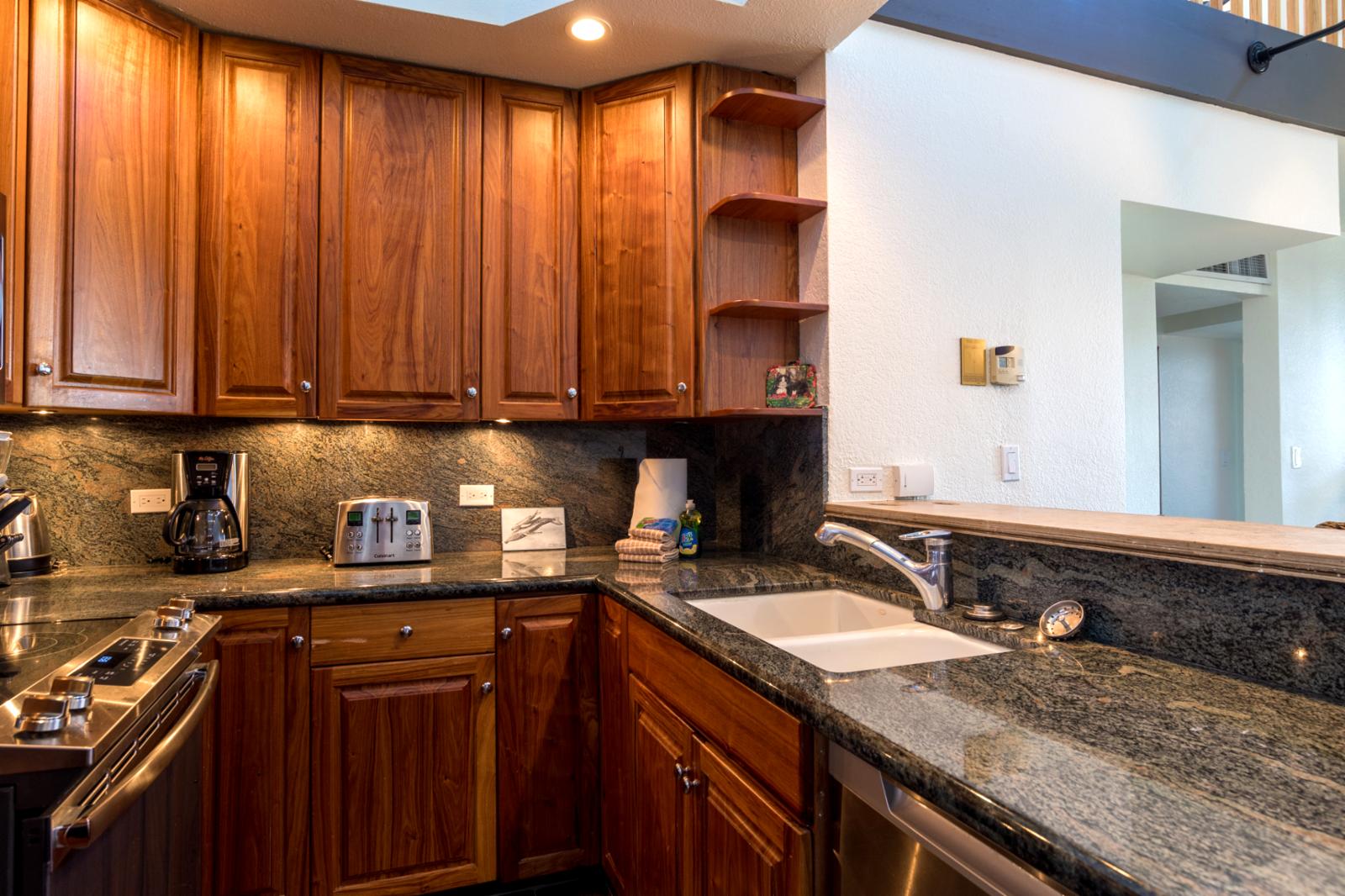 Modern accents and NEW custom countertops