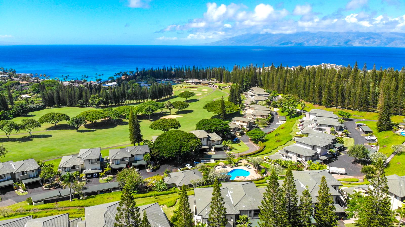Welcome to the world famous Kapalua Resort Golf Villas! Aerial view