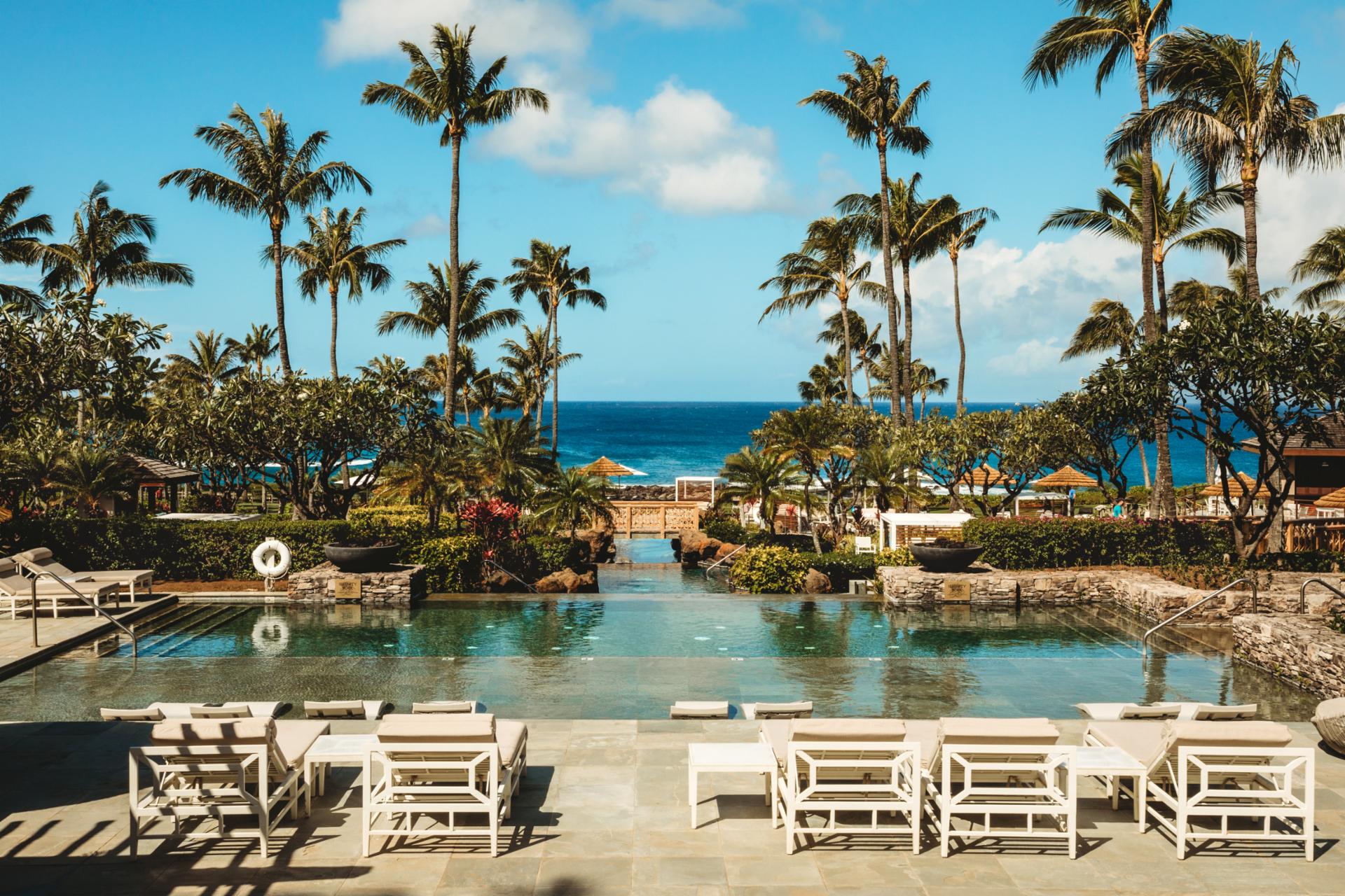 One of the pools at montage that overlooks Kapalua Bay and the Ocean!