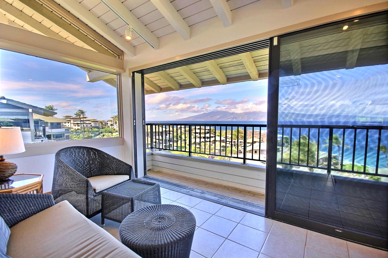 Looking out from the master bedroom at the amazing ocean views. 