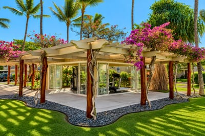 The fitness pavilion is surrounded by lush tropical landscaping, making your morning workout a breeze.
