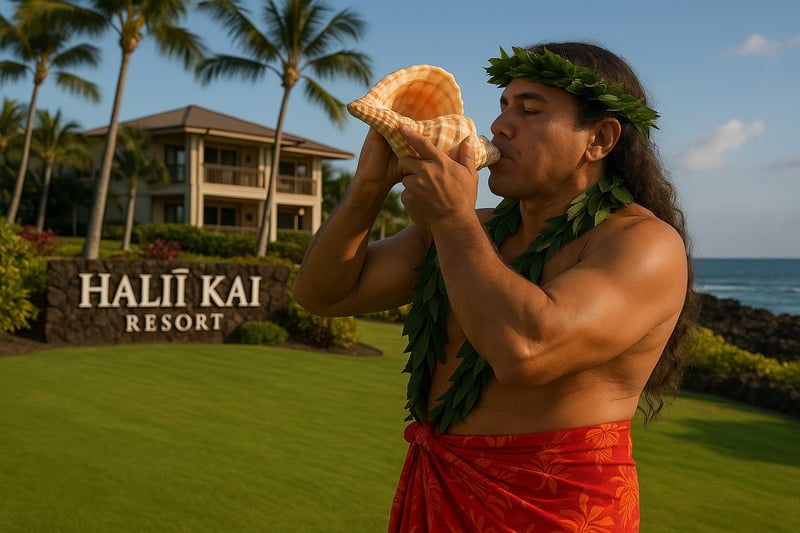 Welcome to Hali‘i Kai, where your Hawaiian getaway begins with a grand and tranquil entrance. Lush tropical landscaping and island-style architecture set the tone for a luxurious stay.
