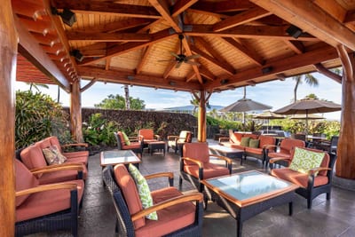 Lounge chairs, tiki torches, and endless views set the tone for poolside serenity. You’ll never want to leave.