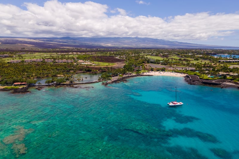 Enjoy one of the Big Island's most gorgeous beaches by boat 