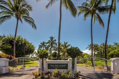 A grand island entrance welcoming you to your home away from home