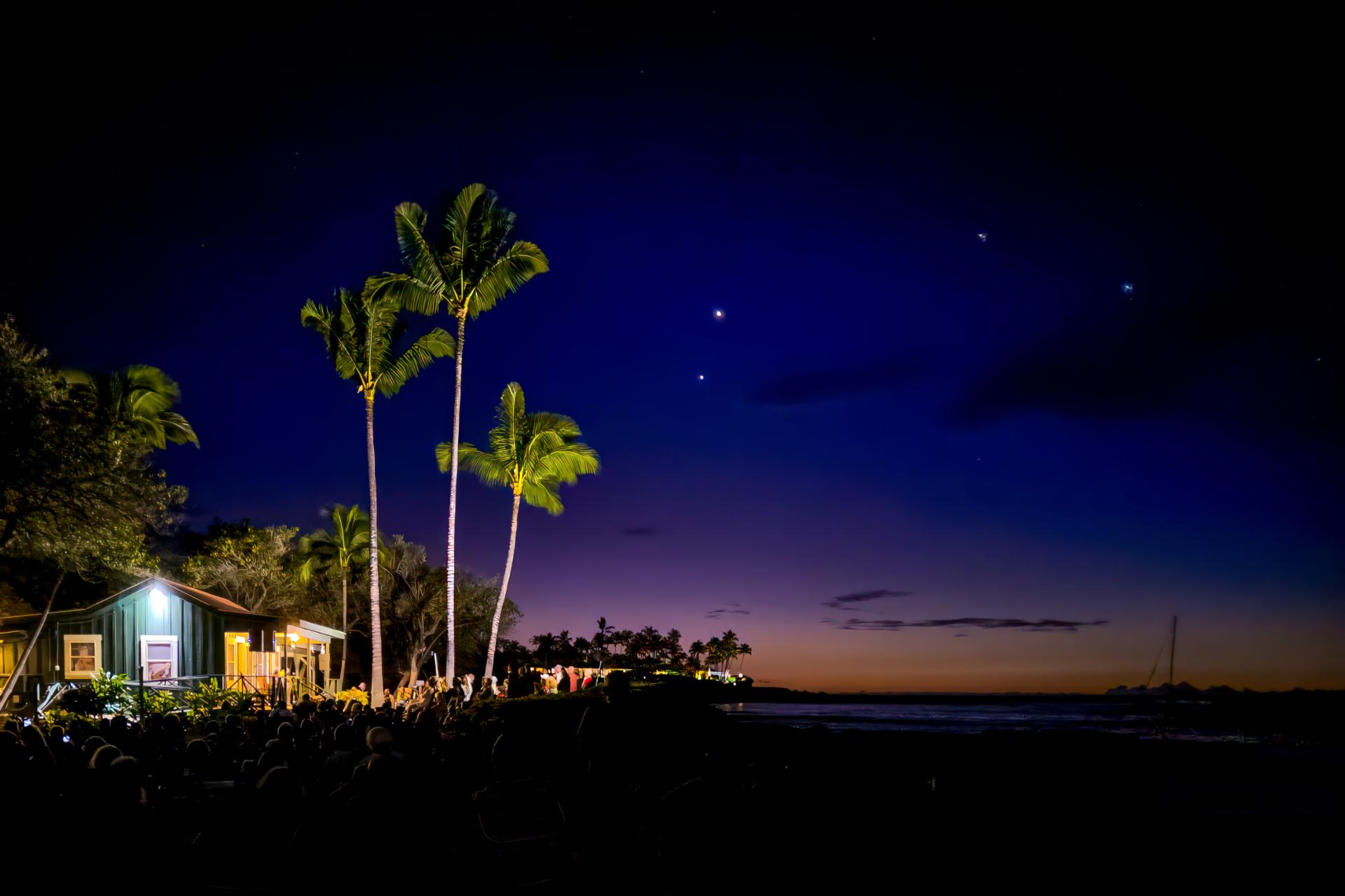 Experience the calm of the resort under glowing evening skies