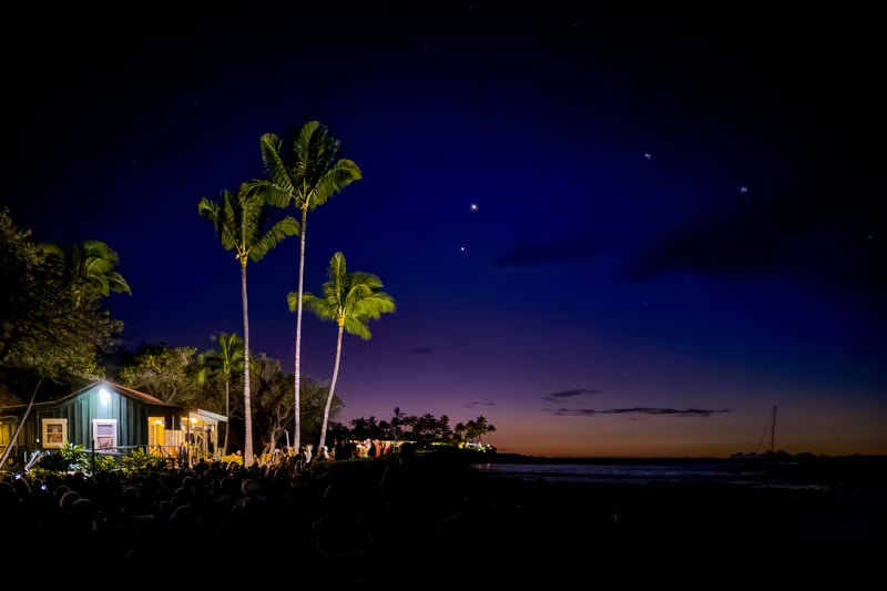 Experience the calm of the resort under glowing evening skies