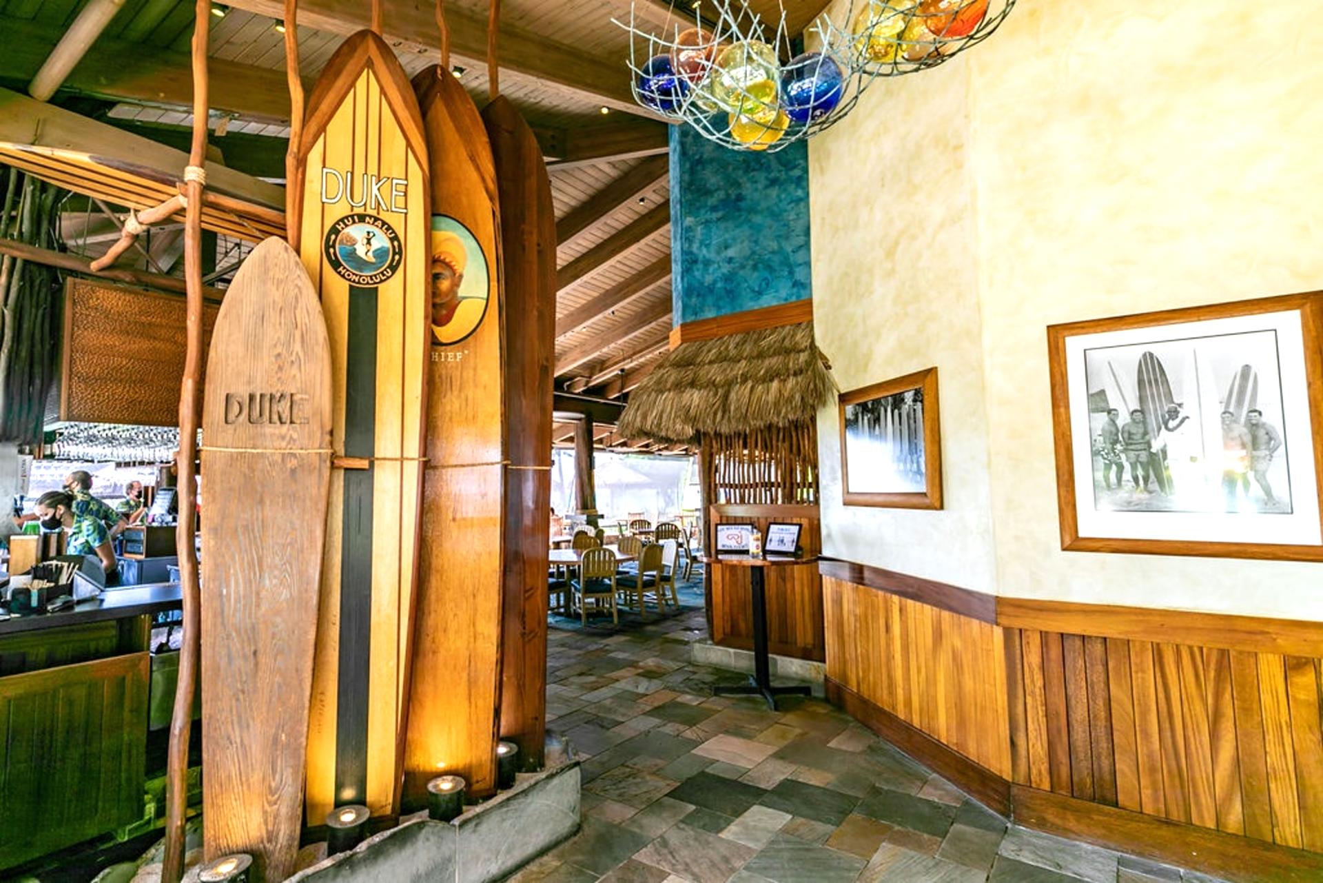 The famous Duke's Restaurant is right on side and the perfect place for dinner with your family or a quick bite to go during beach day!
