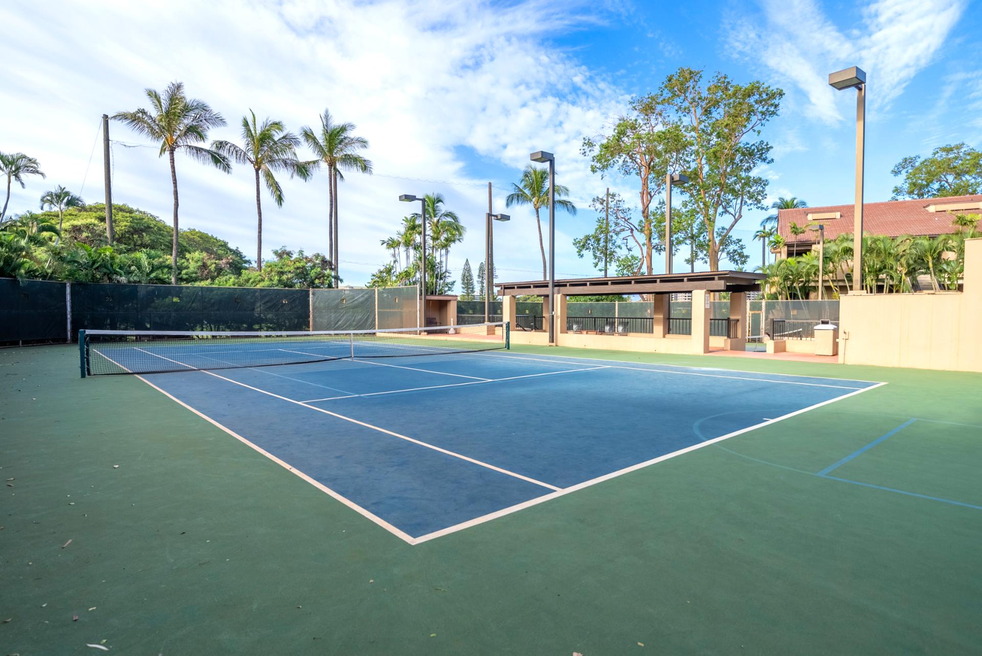 Serve up some fun at the Kaanapali Royal tennis courts. Surrounded by tropical palms and clear skies, it’s the perfect spot to enjoy a friendly match or work on your game in paradise.