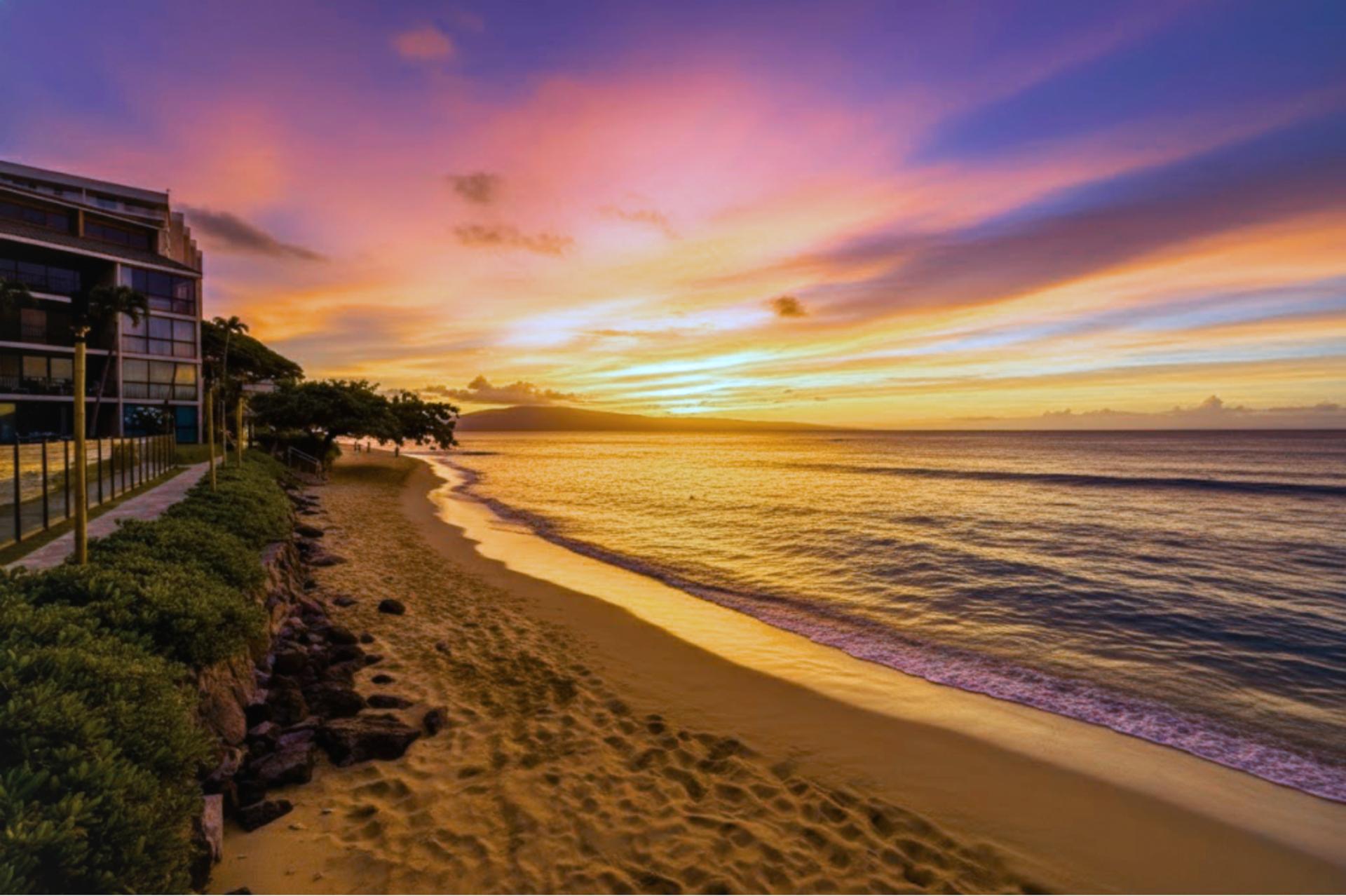 Beautiful sunsets over the Pacific Ocean from the Kaanapali Shores