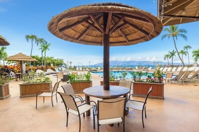 Enjoy open-air dining at The Beach Club, where island-inspired cuisine meets panoramic Maui ocean views and tropical breezes