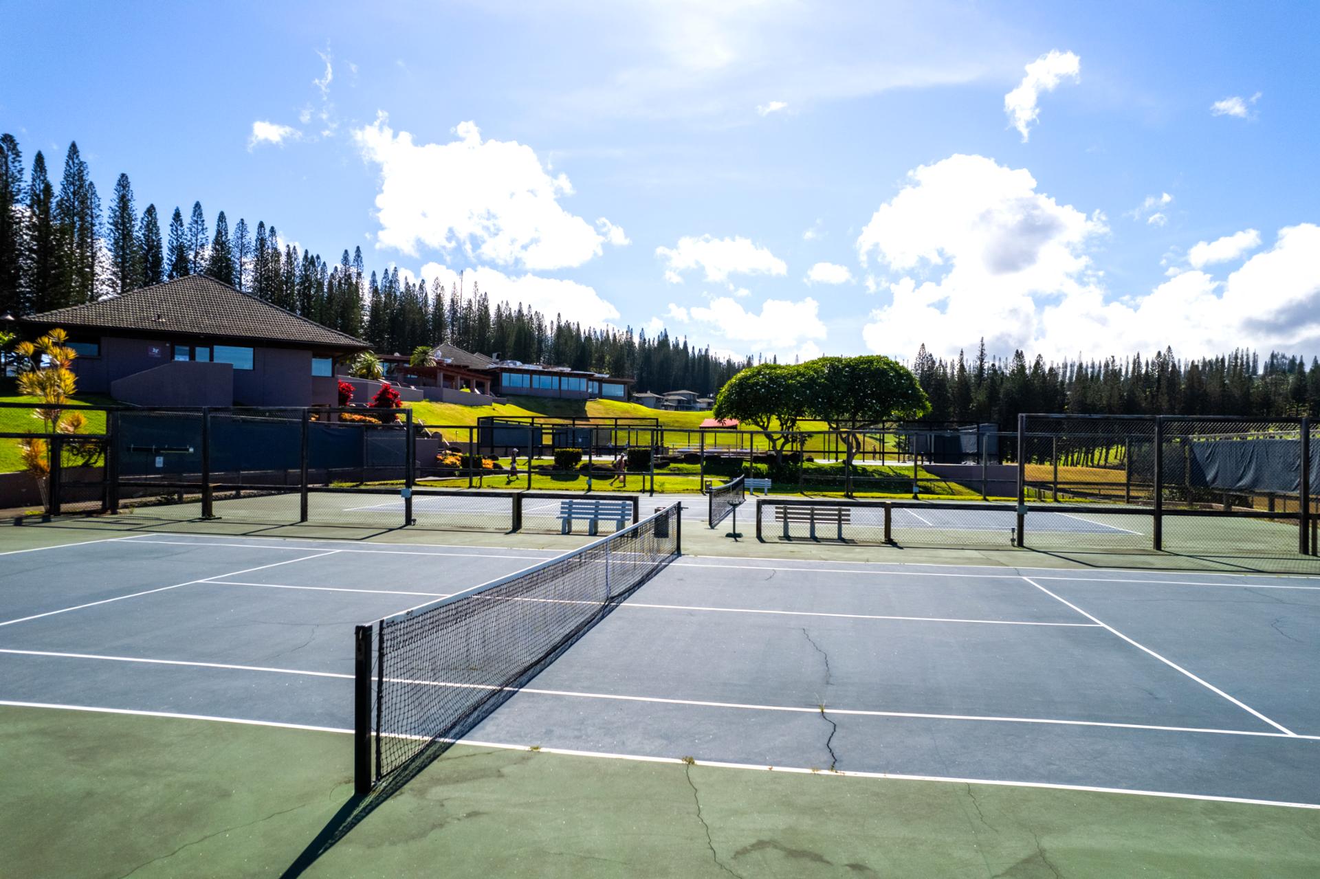 Challenge yourself or a friend on the pristine pickleball courts at Kapalua Golf Villas. Play surrounded by lush tropical scenery and warm Hawaiian sunshine.
