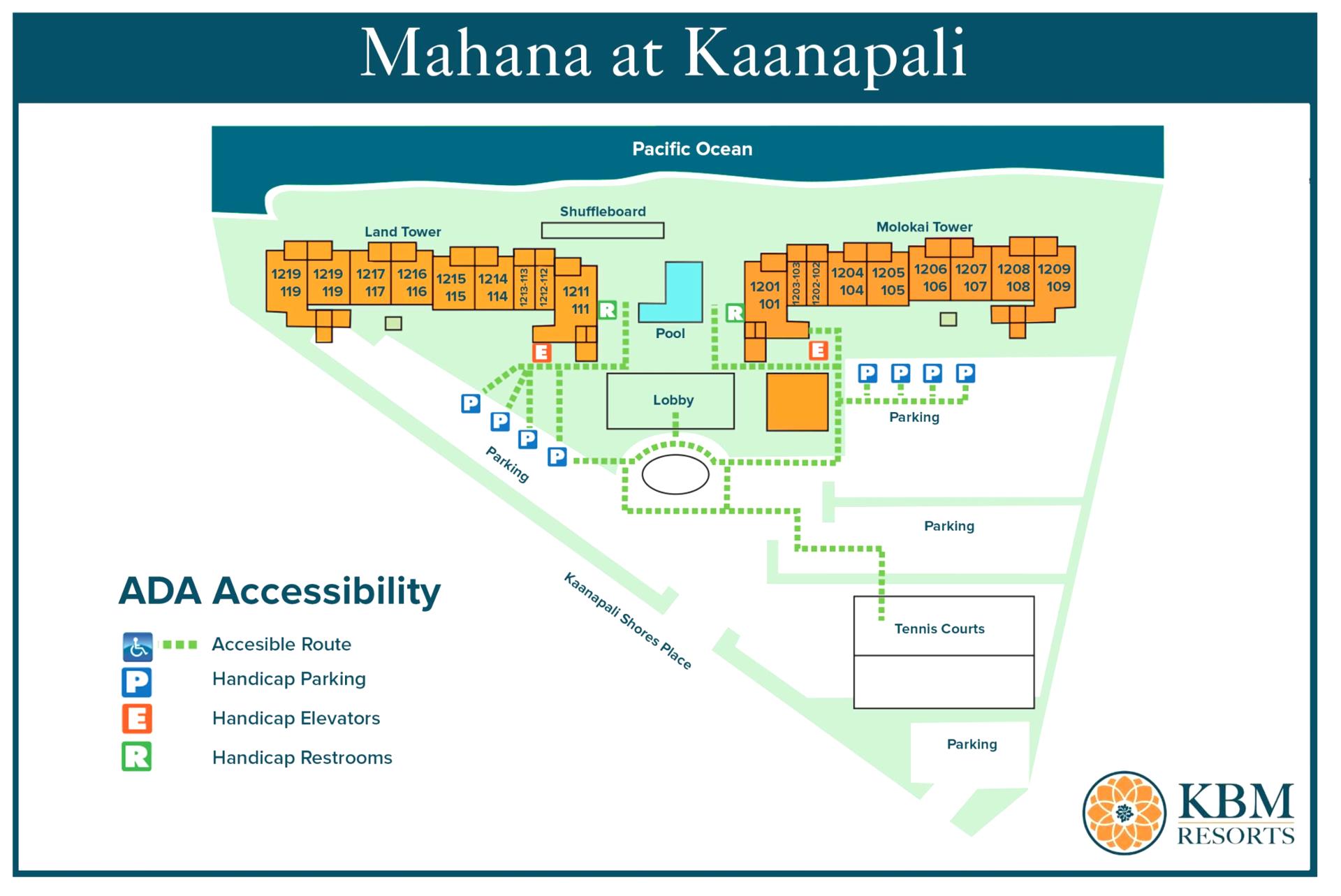 Resort map of Mahana