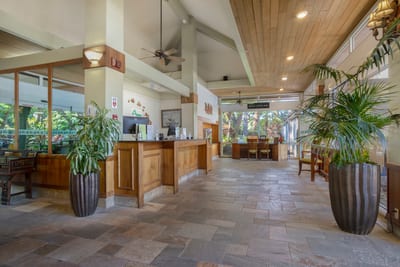 The front desk is easily accessible at the entrance to the resort. Don't forget, when you book direct with KBM, you get access to our exclusive concierge service during your stay!