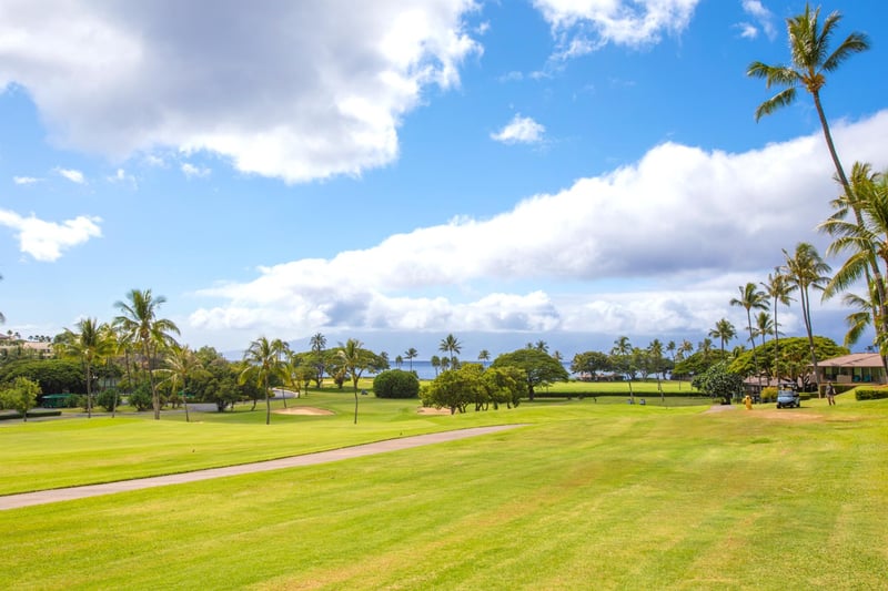 Relax at Maui Eldorado Resort—lush fairways, ocean views & tropical serenity steps from world-class Kaanapali golf