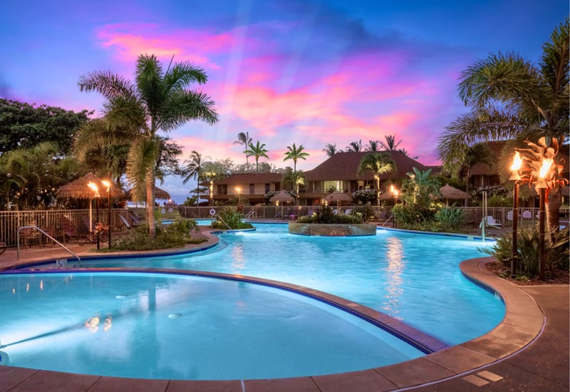 Gorgeous sunsets by the pool