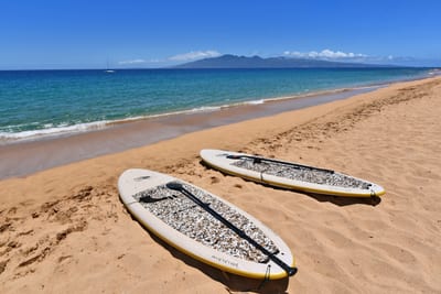 Paddle, relax & soak in panoramic ocean views from your private golden-sand beachfront retreat