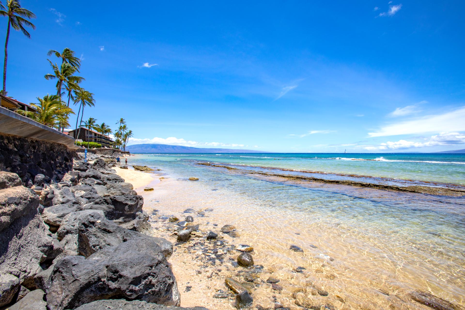 Take a leisurely stroll along the soft sands right outside Maui Sands. The warm ocean waves invite you for a refreshing swim or a peaceful walk by the shore.