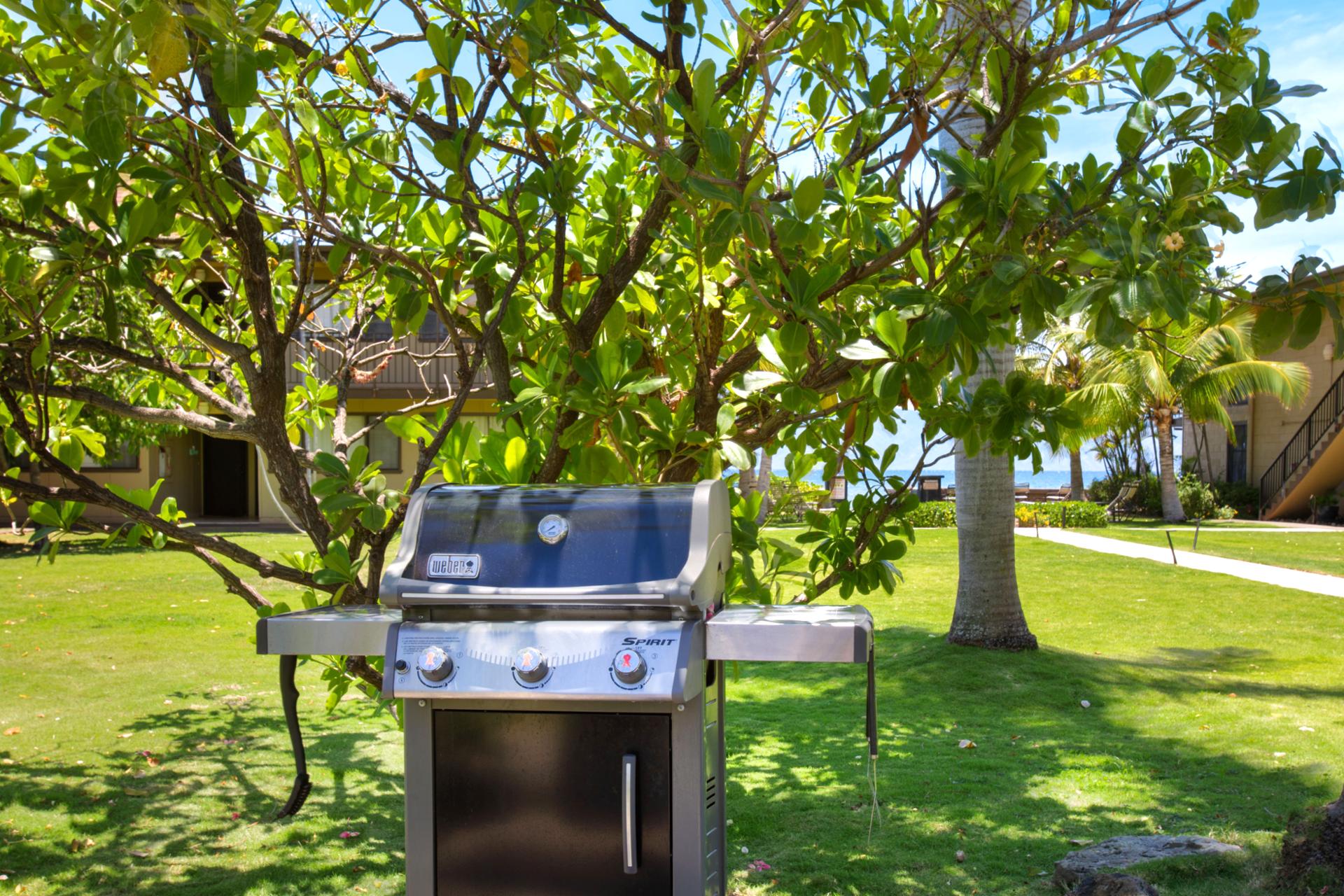 The barbecue area at Maui Sands is perfect for gathering with friends and family. Cook up fresh island flavors while surrounded by beautiful greenery and ocean views.