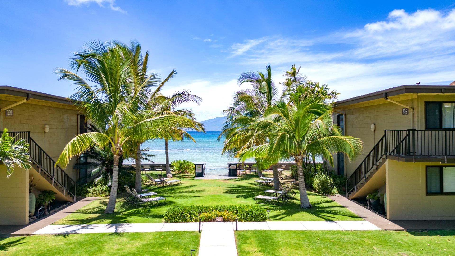 Relax in the shade of swaying palms by Maui Sands’ tranquil pool. It’s the ultimate spot to unwind and enjoy the soothing sounds of the ocean nearby.