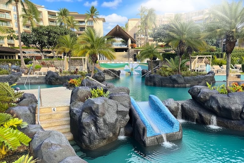 The pools are back open and now include a slide! The Resort at Kapalua Bay is the perfect blend of Michelin-Key luxury and a family-friendly resort. 