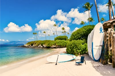 Enjoy paddleboarding adventures from our private beach, where crystal waters & island views meet
