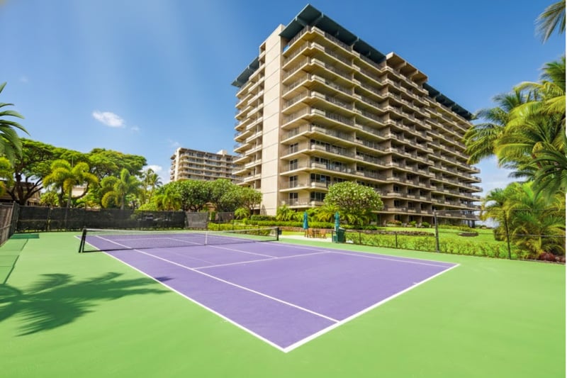 Oceanfront accommodations with beach access, infinity pools, multiple tennis courts, fitness center, golf views & tropical scenery