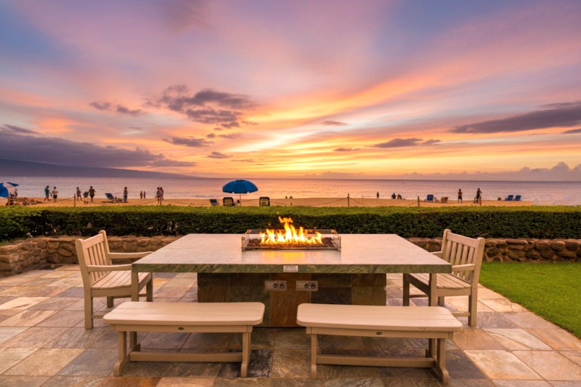 The beachfront BBQ pavilion with panoramic ocean views is the perfect outdoor dining space for your evening meals.