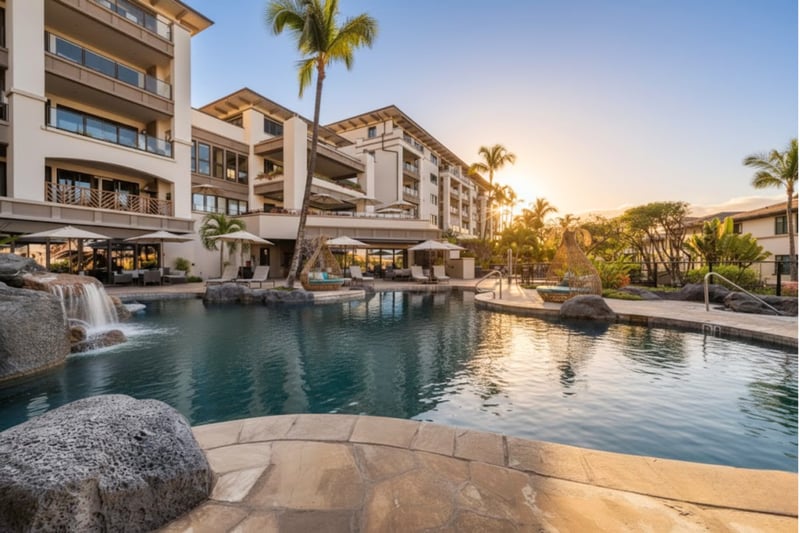 Relax in the private pools and hot tubs, while you bask in the Hawaiian sun.