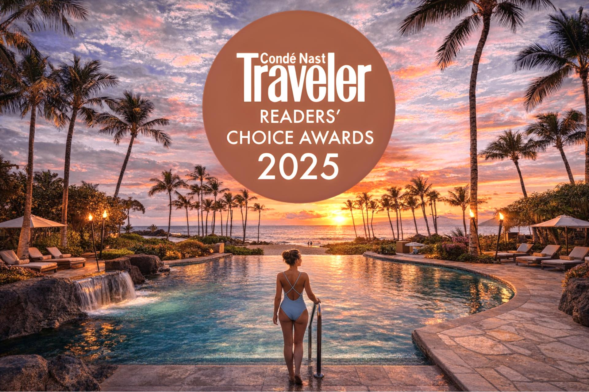 Wailea Beach Villas was one of the winners of Conde Nast's 2025Readers Choice Awards for Best Resorts in the World!