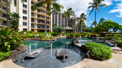 Dive into crystal-clear waters surrounded by lush tropical gardens. The pool at Beach Villas offers a refreshing escape just steps from your door.