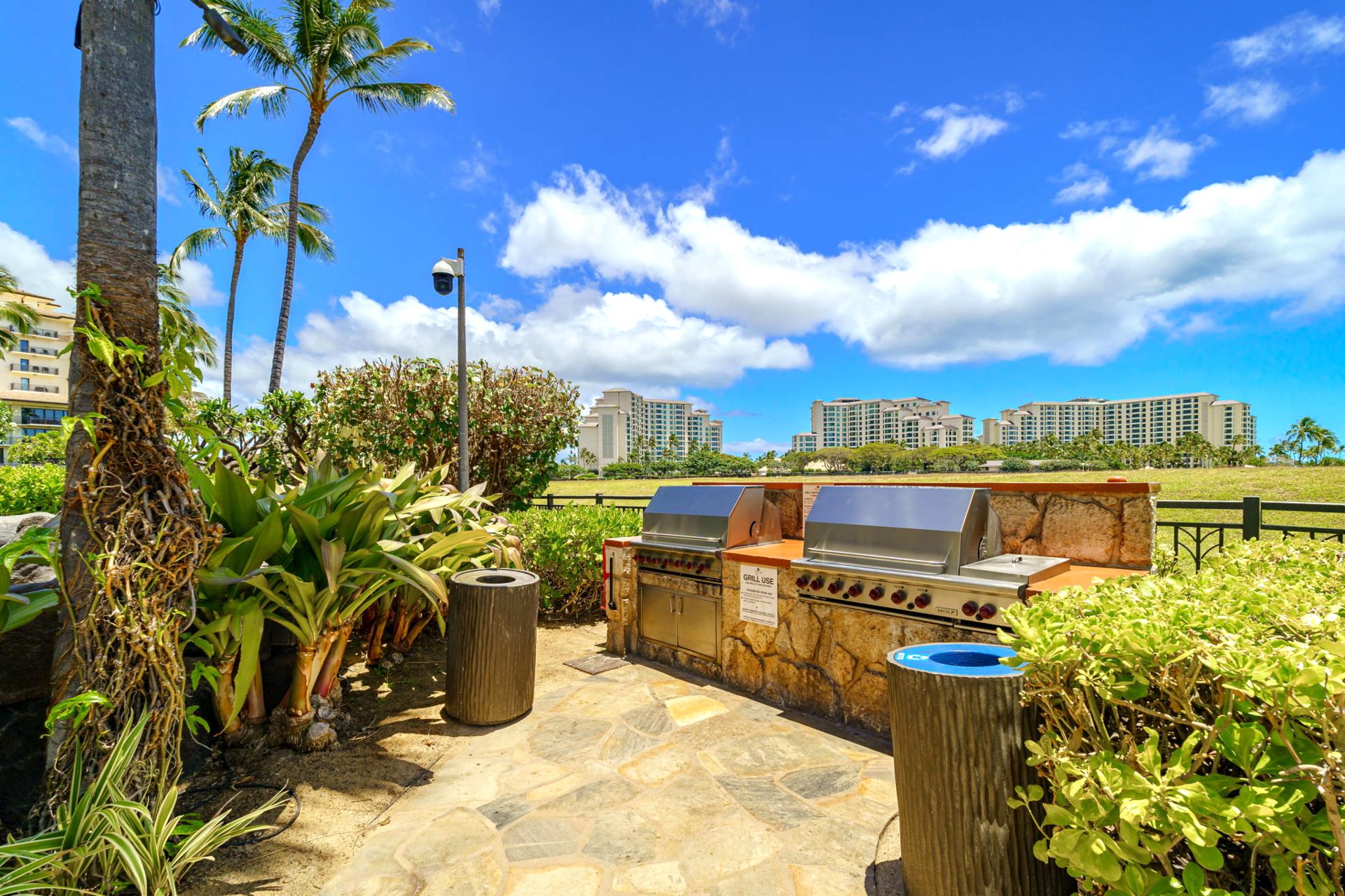 The BBQ area offers the perfect spot to gather with friends and family under the stars. Cook, laugh, and savor island-inspired meals together.