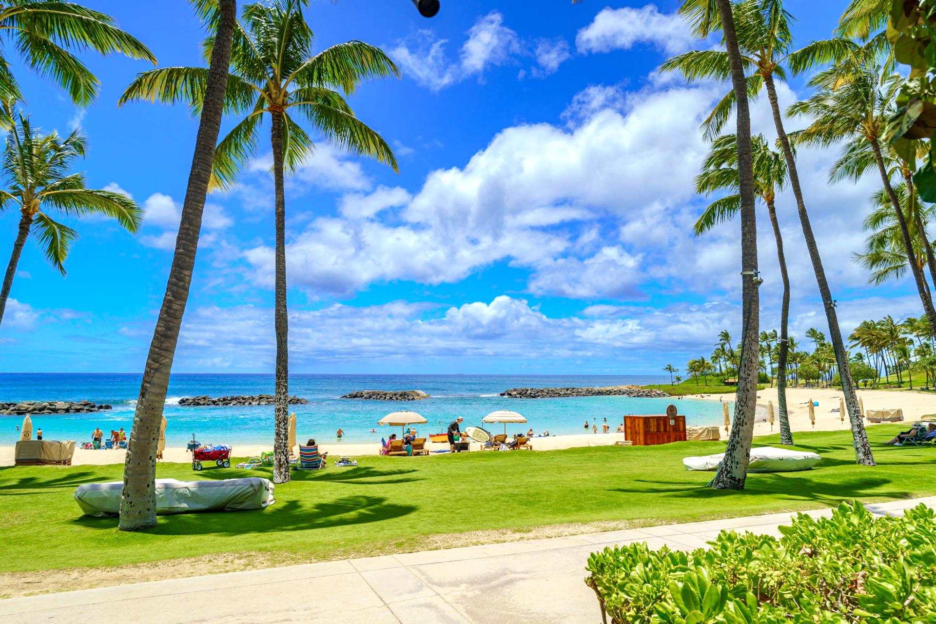 Wake up to endless ocean horizons and the gentle sound of waves. The beach view at Ko Olina is a slice of paradise you never want to leave.