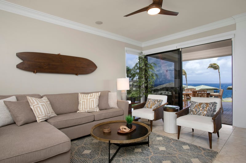leek lines, soft light, and sweet serenity—living room goals, island edition