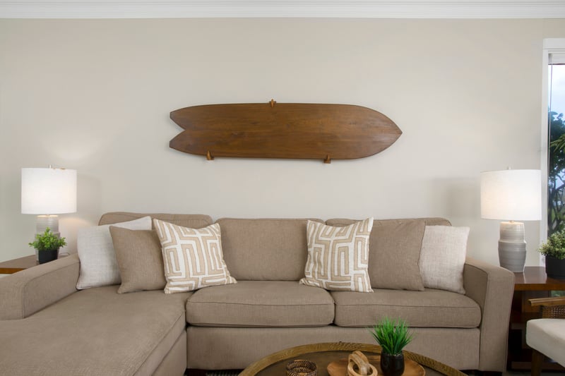 Catch waves or catch naps—this surf-inspired living room lets you do both in style!