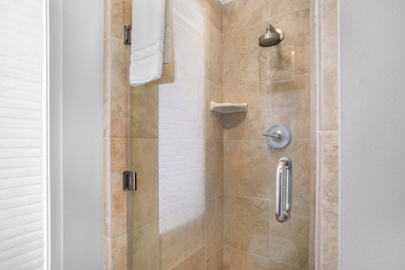 Get ready to rinse, refresh, and repeat—this guest bath has everything you need wrapped in sleek design and cozy details