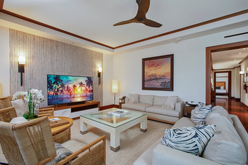 This isn’t just seating—it’s a kingdom of comfort guarded by striped cushions and jungle-flavored air MON-2204