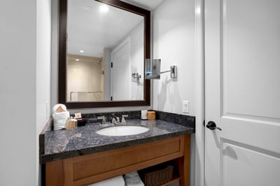 Luxury meets comfort in a bathroom designed to pamper you after a long day