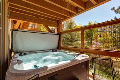 Soak in your private hot tub with treetop views. Perfect after hiking trails or fresh powder days. TPC-102C