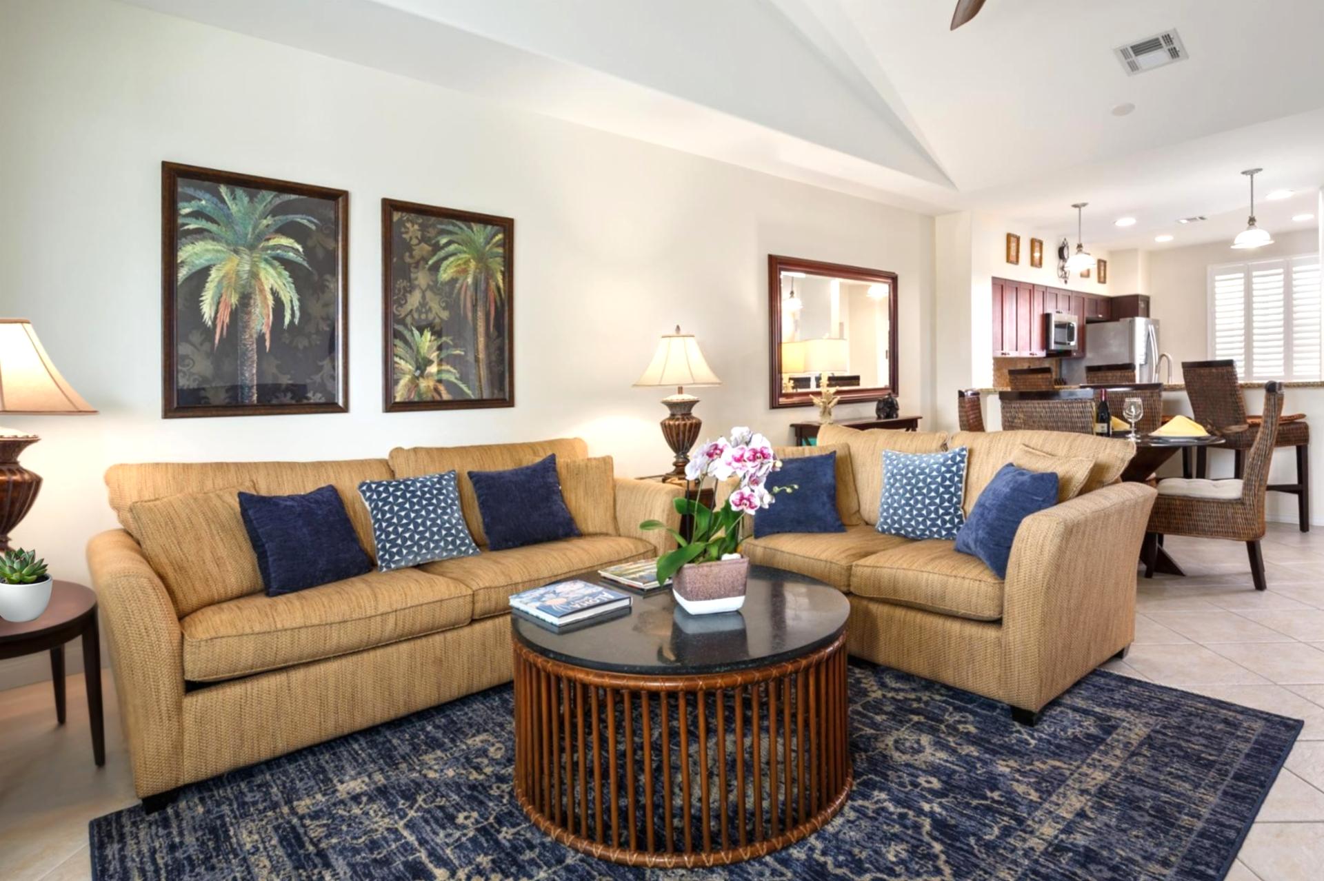 Open-concept living and dining make it easy to gather, whether you're playing games or enjoying takeout.