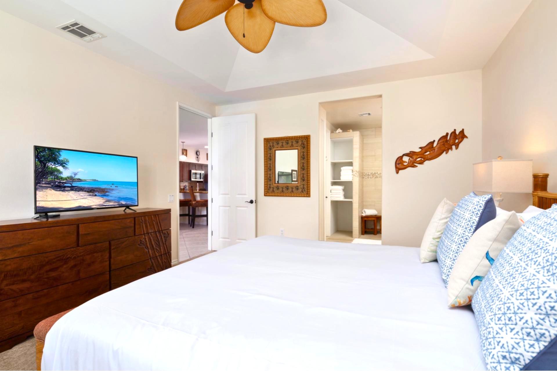 Your primary bedroom includes a plush King bed, perfect for recharging after a day outdoors.