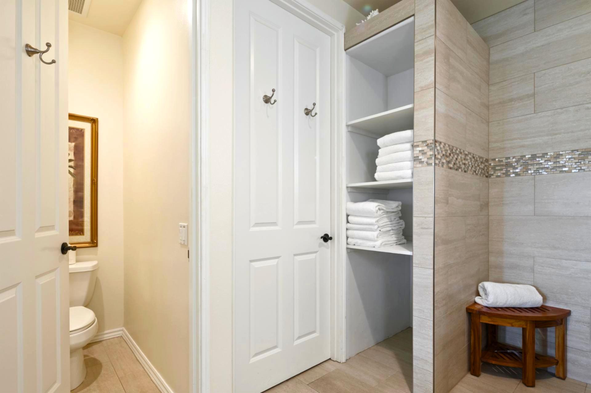A private water closet adds an extra layer of comfort and functionality to the primary bathroom.
