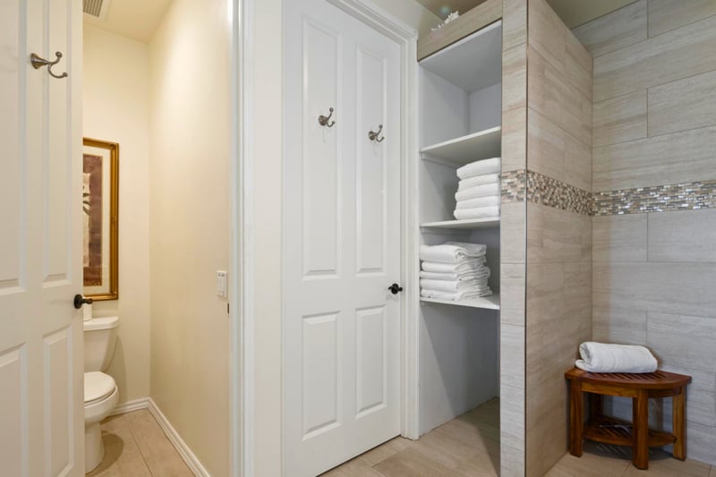 A private water closet adds an extra layer of comfort and functionality to the primary bathroom.