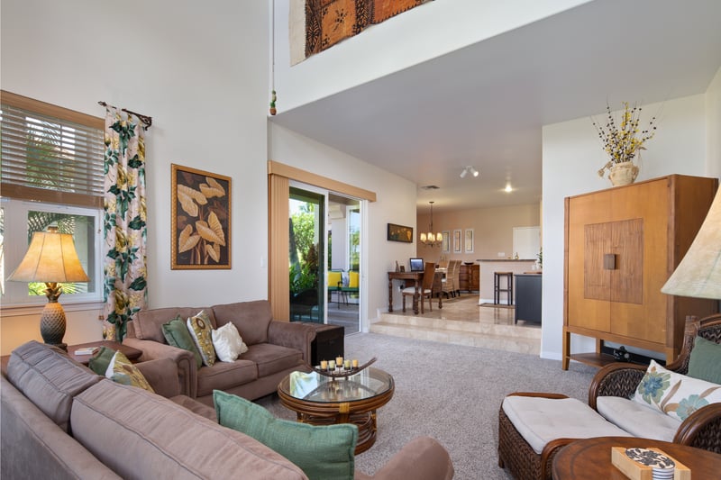 Stylish and welcoming living area with cozy seating and island accents WCV-305