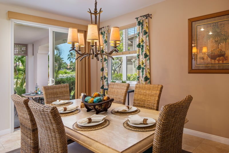 Gather for meals in this warm and inviting dining area with tropical charm WCV-305