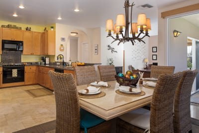 Elegant dining space with open layout and natural light