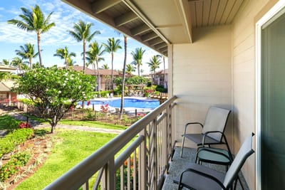 Enjoy peaceful mornings or golden sunsets from your private bedroom-access lanai
